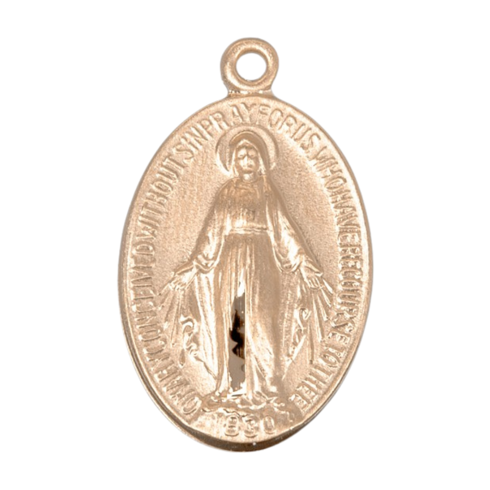 Miraculous Medal 16kt Gold Over Sterling Silver Pendant — 18" Chain