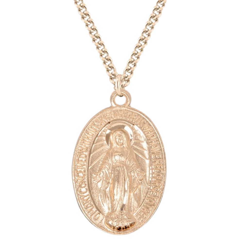 Gold Plated Sterling Silver Miraculous Medal, Catholic Gift, Made in USA