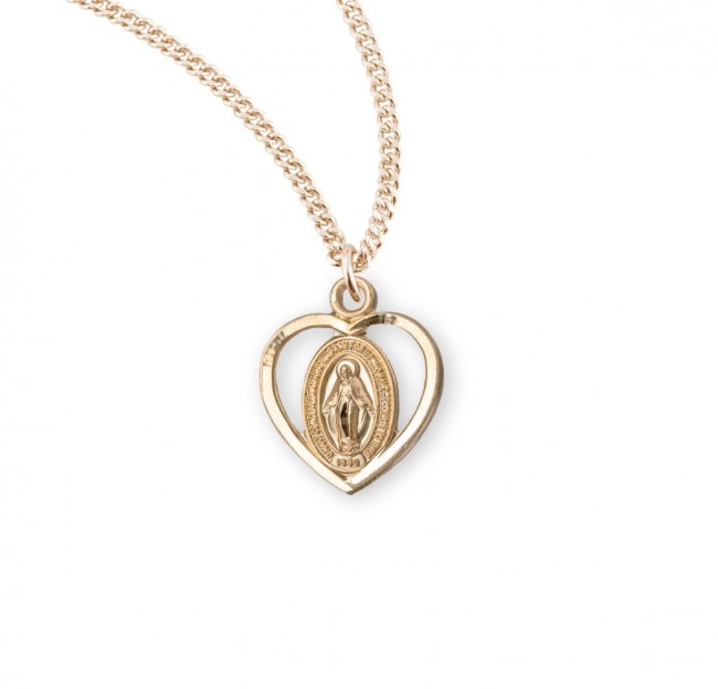 Gold Plated Sterling Silver Miraculous Medal, Catholic Gift, Made in USA