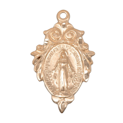 Miraculous Medal 16kt Gold Over Sterling Silver Pendant — 18" Chain, Gift Boxed