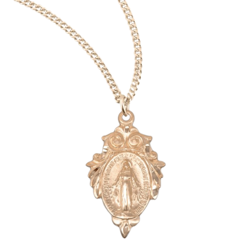 Gold Plated Sterling Silver Miraculous Medal, Catholic Gift, Made in USA
