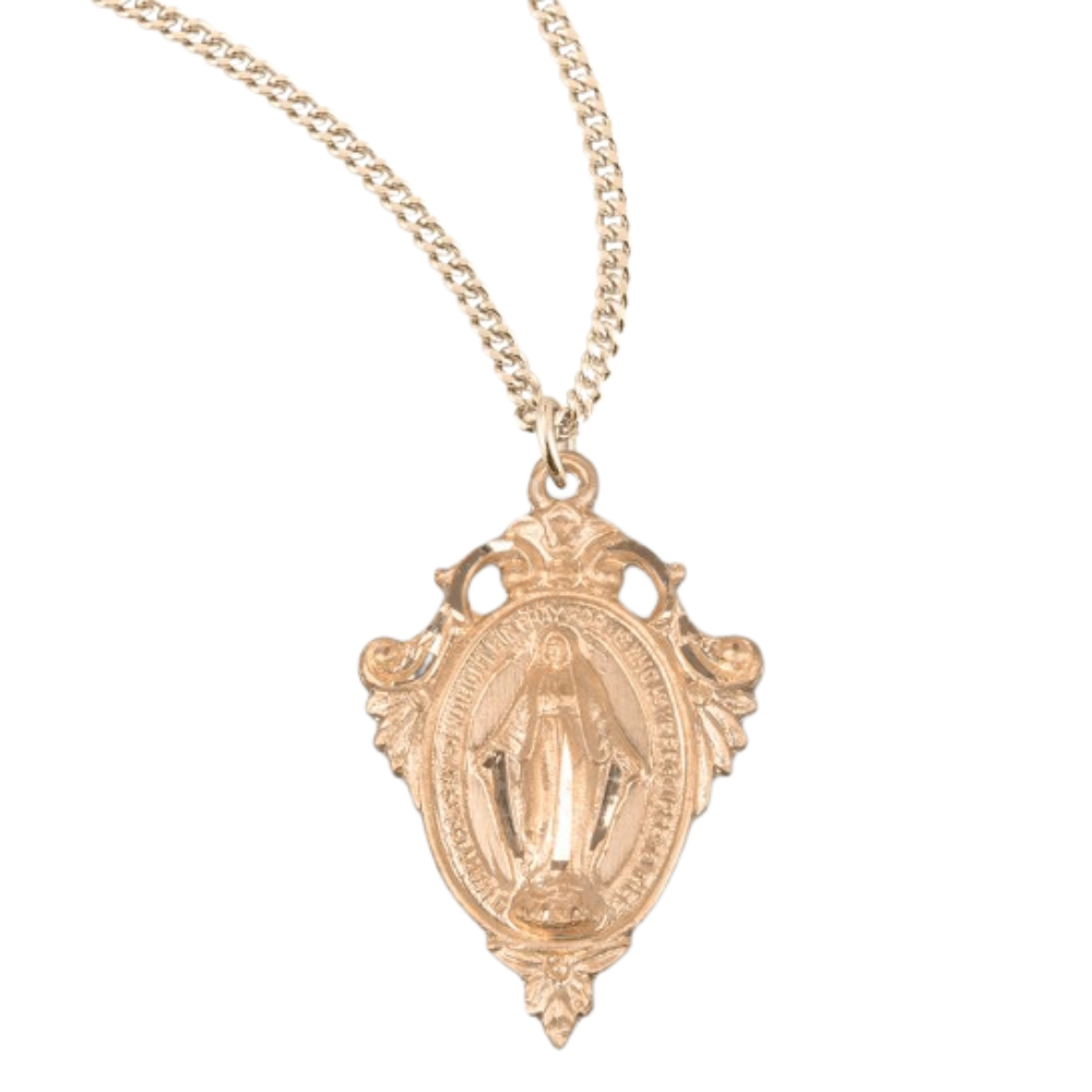 Gold Plated Sterling Silver Miraculous Medal, Catholic Gift, Made in USA