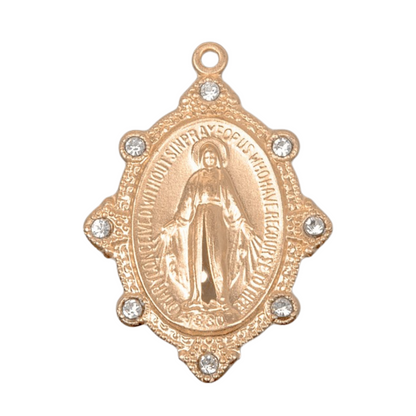 Miraculous Medal 16kt Gold Over Sterling Silver Pendant — 18" Chain, Gift Box