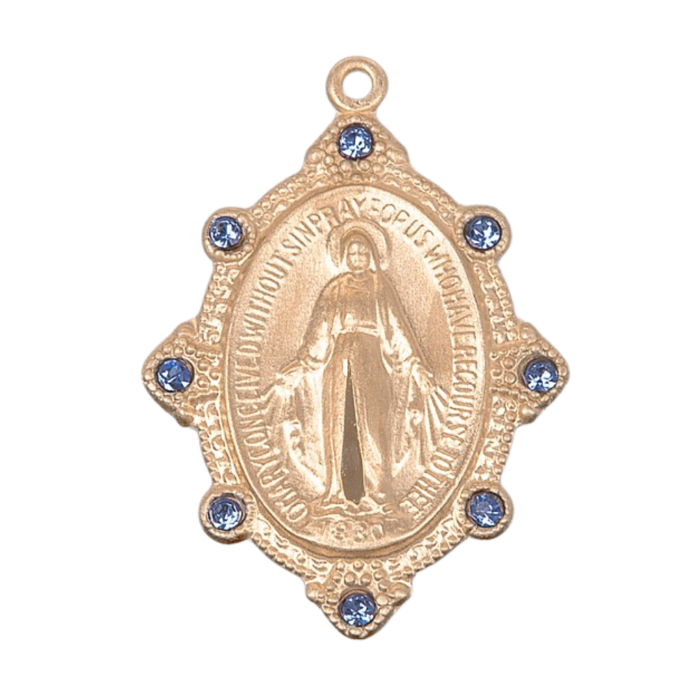 Miraculous Medal Gold Over Sterling Silver — 18" Chain, Made in USA, Gift Box