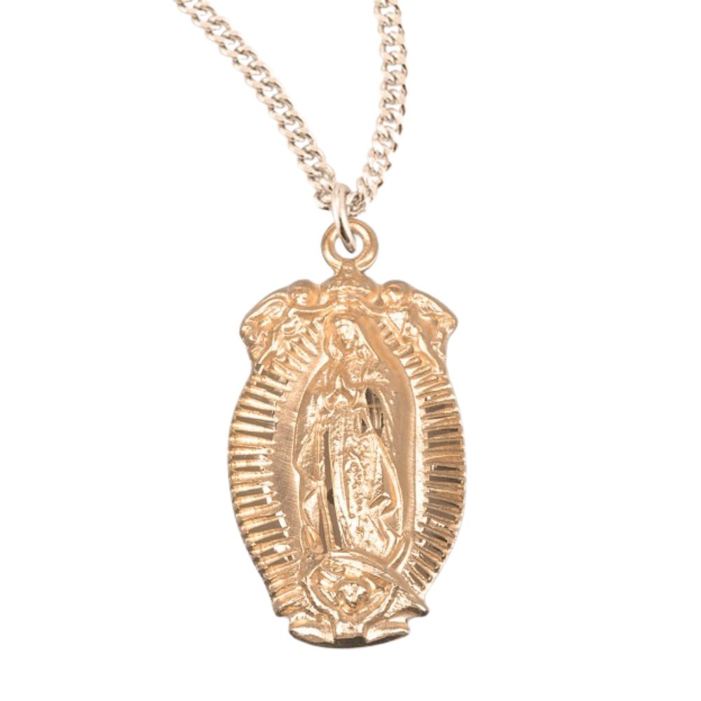 16kt Gold Plated Our Lady of Guadalupe Medal, Catholic Gift, Made in USA