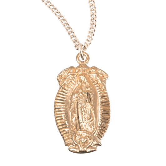 16kt Gold Plated Our Lady of Guadalupe Medal, Catholic Gift, Made in USA