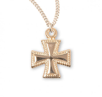 Gold Plated Sterling Silver Beaded Cross, Catholic Gift, Made in USA