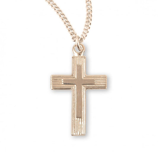 Gold Plated Sterling Silver Cross, Catholic Gift, Made in USA
