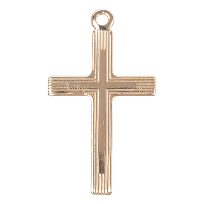 Cross Gold Plated Sterling Silver Pendant Necklace — 18 Inch Chain, Made in USA