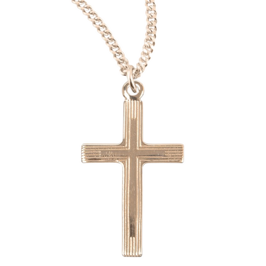 Gold Plated Sterling Silver Cross, Catholic Gift, Made in USA