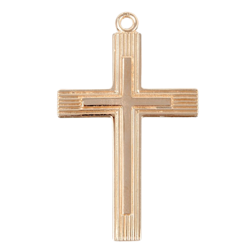 Cross Gold Plated Sterling Silver Pendant Necklace — 24" Chain, Gift Box