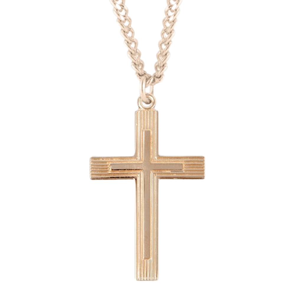 Gold Plated Sterling Silver Cross, Catholic Gift, Made in USA