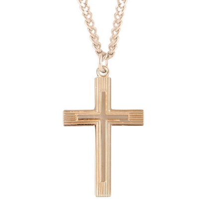 Gold Plated Sterling Silver Cross, Catholic Gift, Made in USA