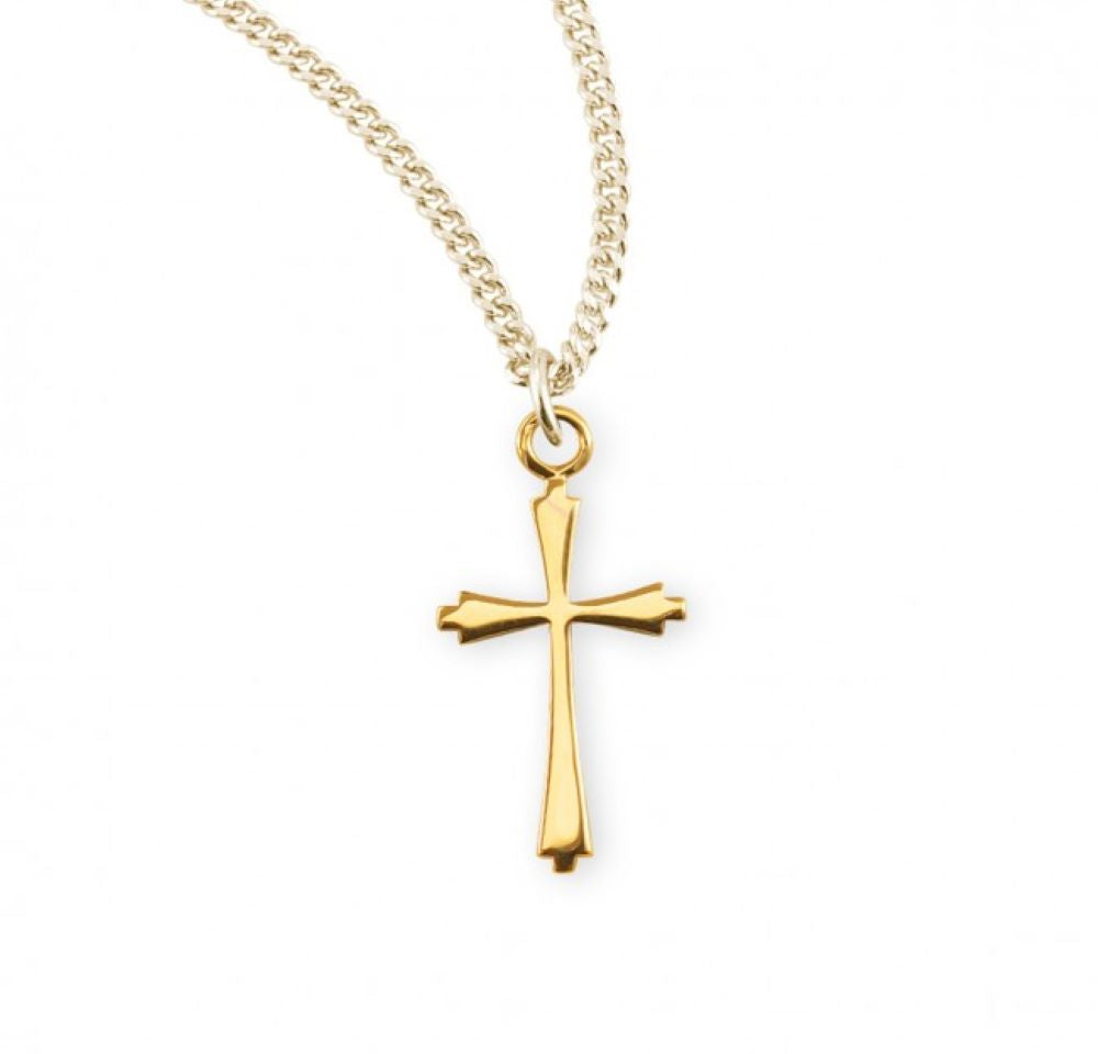 Gold Plated Sterling Silver Cross, Catholic Gift, Made in USA