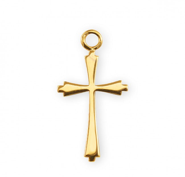 Cross 16kt Gold Over Sterling Silver Pendant — 18" Chain, Gift Box Included