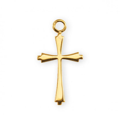 Cross 16kt Gold Over Sterling Silver Pendant — 18" Chain, Gift Box Included