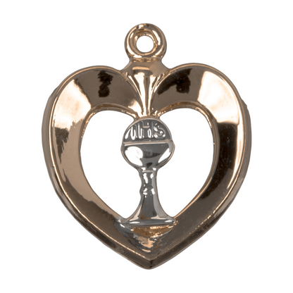 Chalice Heart Two-Tone Gold Over Sterling Silver Pendant — 18" Chain, Gift Box