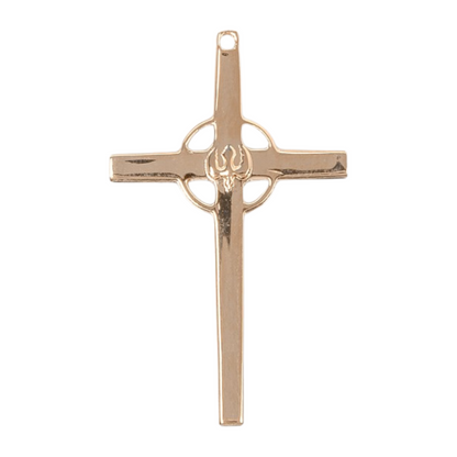 Holy Spirit Gold Over Sterling Silver Cross — 18" Chain, Made in USA, Gift Box
