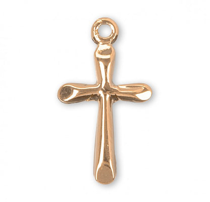 High Polished Cross Sterling Silver Pendant Necklace - 18 Inch Chain, Made in USA