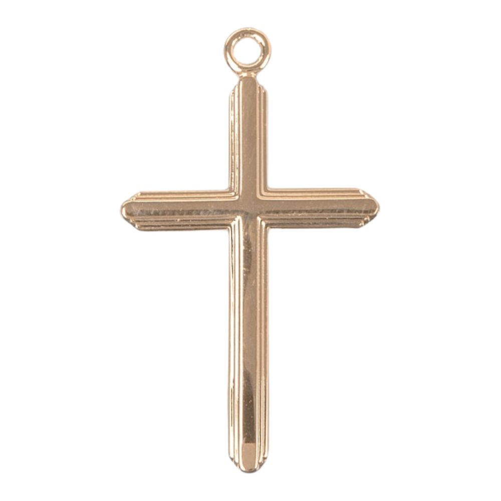 Gold Over Sterling Silver Cross Pendant Necklace — 18" Chain, Gift Box Included