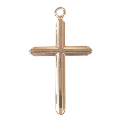 Gold Over Sterling Silver Cross Pendant Necklace — 18" Chain, Gift Box Included