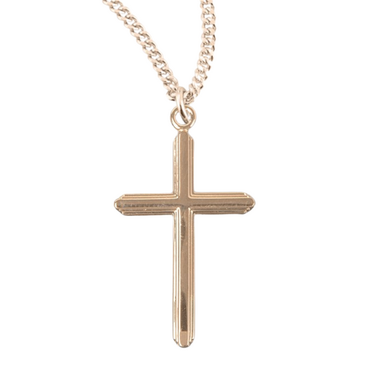Gold Plated Sterling Silver Cross, Catholic Gift, Made in USA