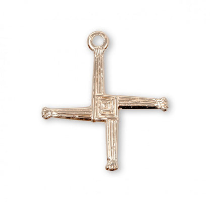 Saint Brigid Gold Over Sterling Silver Cross Pendant — 18" Chain, Gift Box