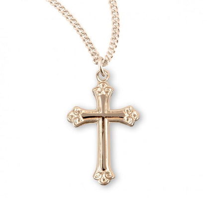 Gold Plated Sterling Silver Cross, Catholic Gift, Made in USA