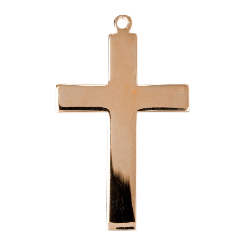 Latin Style Cross 16kt Gold Over Sterling Silver Pendant — 24" Chain, Gift Box