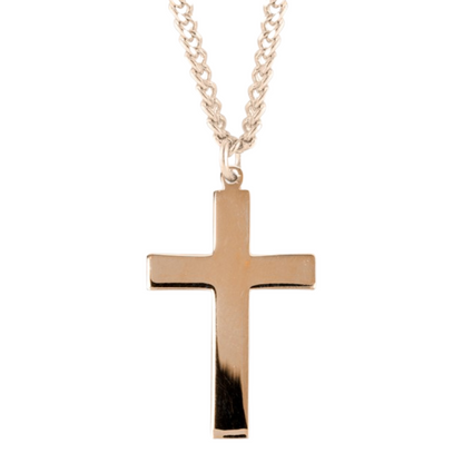 Gold Plated Sterling Silver Latin Style Cross, Catholic Gift, Made in USA