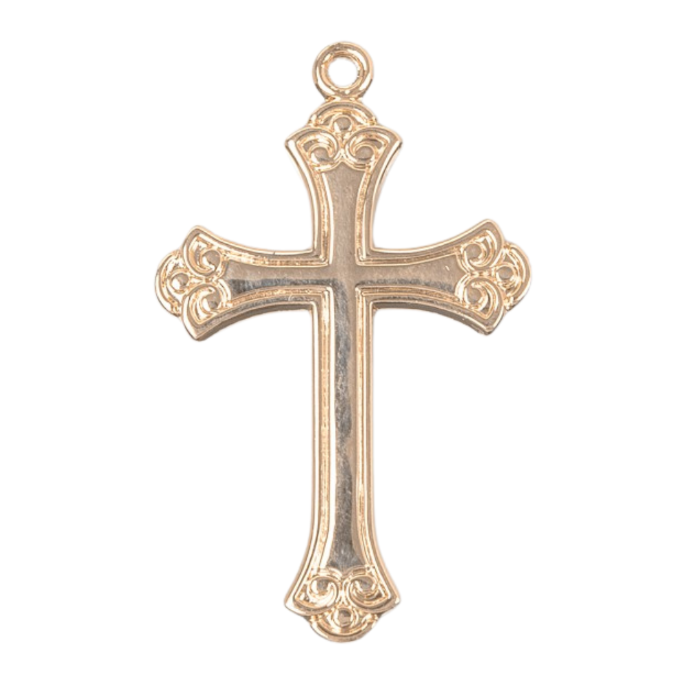 Product Cross 16kt Gold Over Sterling Silver Pendant — 18" Chain, Gift Box Included