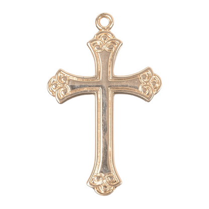 Product Cross 16kt Gold Over Sterling Silver Pendant — 18" Chain, Gift Box Included
