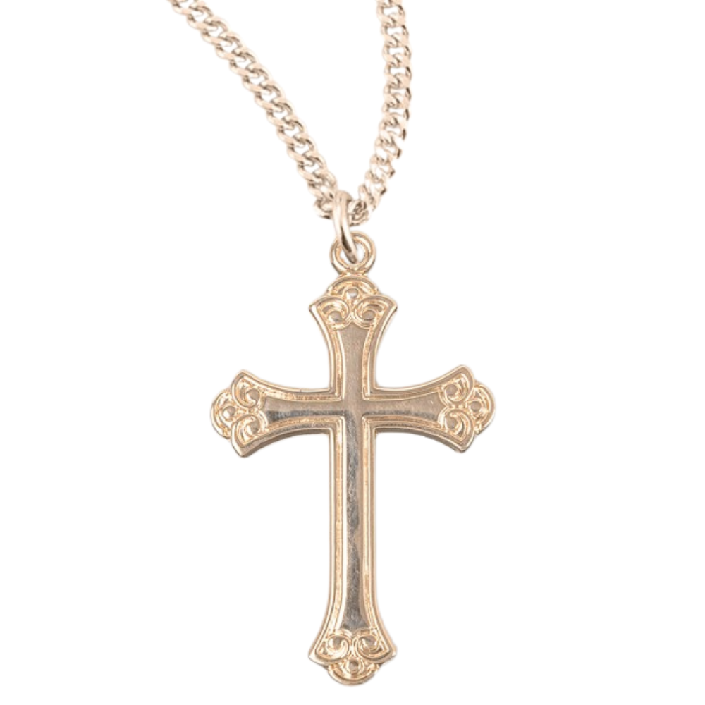 Gold Plated Sterling Silver Cross, Catholic Gift, Made in USA