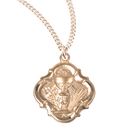 Gold Plated Sterling Silver Chalice Pendant, Catholic Gift, Made in USA