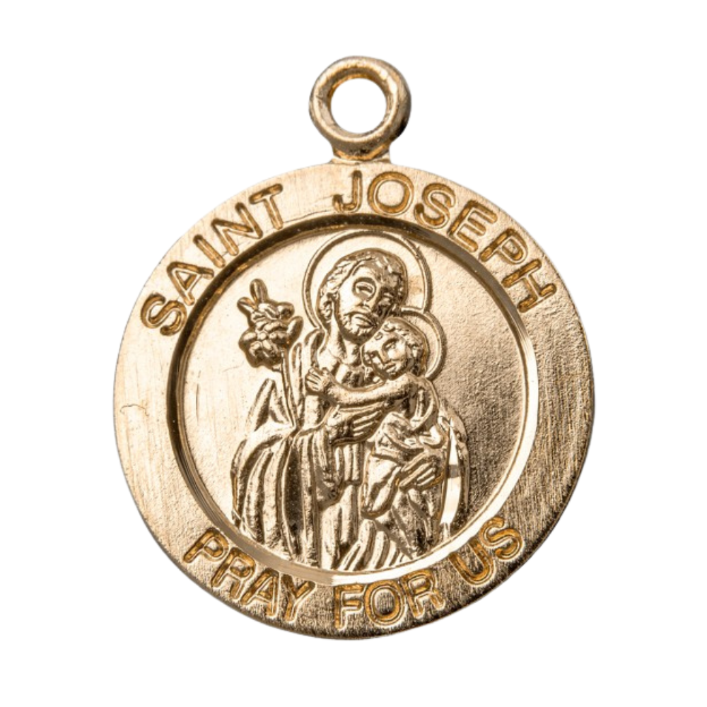 Saint Joseph Gold Over Sterling Silver Medal — 18" Chain, Made in USA, Gift Box
