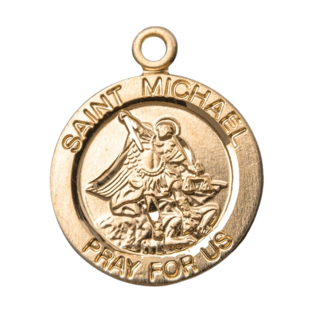 Saint Joseph Gold Over Sterling Silver Round Medal — 18" Chain, Made in USA