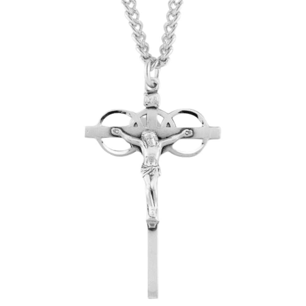 Three Ring Sterling Silver Wedding Crucifix, Catholic Gift, Made in USA