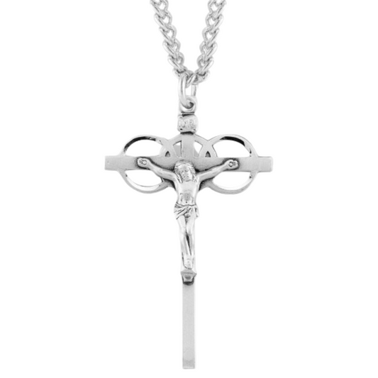 Three Ring Sterling Silver Wedding Crucifix, Catholic Gift, Made in USA