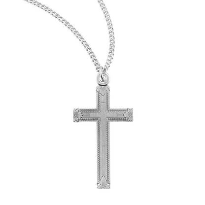 Sterling Silver Engraved Cross in Cross, Catholic Gift, Made in USA
