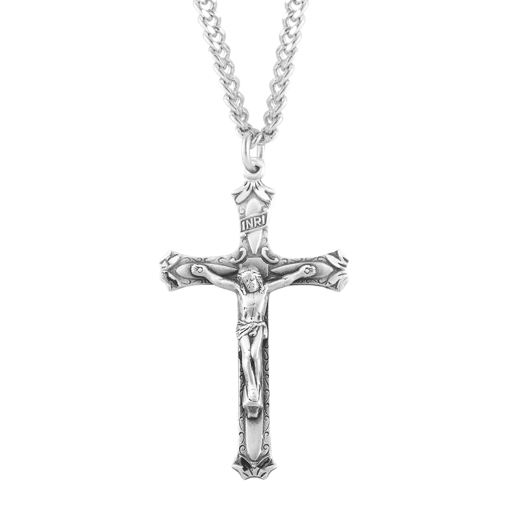 Sterling Silver High Relief Crucifix, Catholic Gift, Made in USA