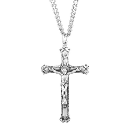 Sterling Silver High Relief Crucifix, Catholic Gift, Made in USA