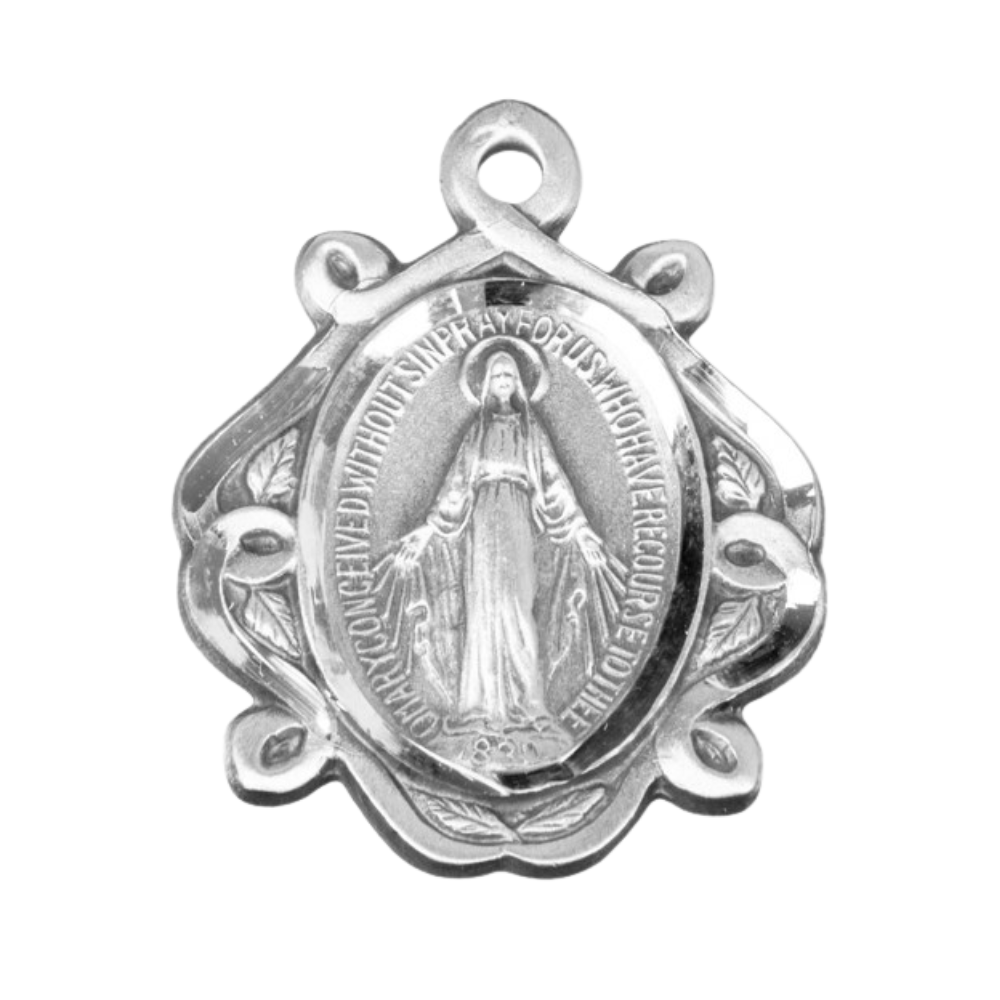 Miraculous Medal Celtic Knot Sterling Silver Pendant — 18" Chain, Made in USA