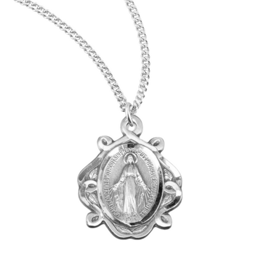 Sterling Silver Miraculous Medal Celtic Knot, Catholic Gift, Made in USA