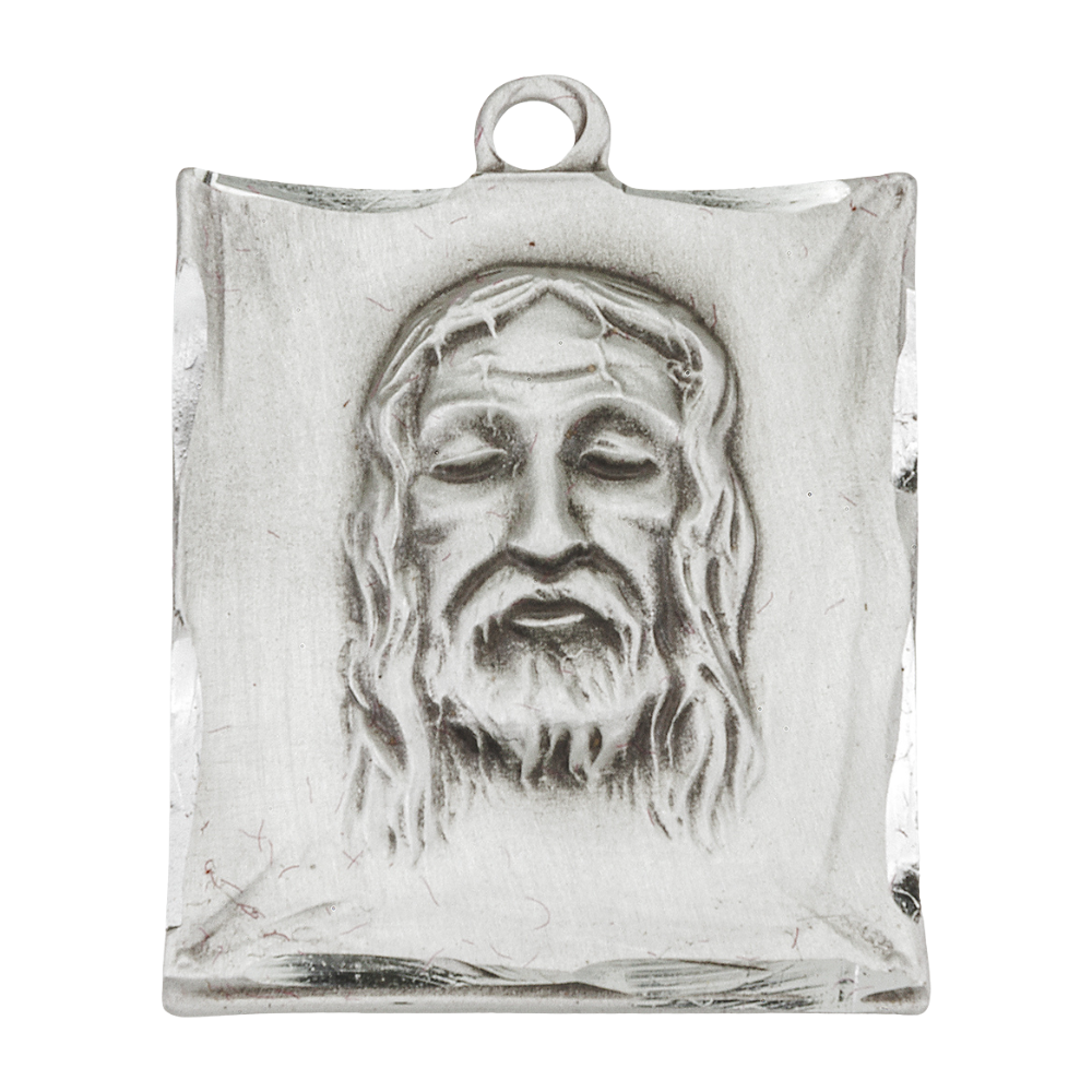 Shroud of Turin Sterling Silver Medal — 24"" Chain, Made in USA, Gift Box Included