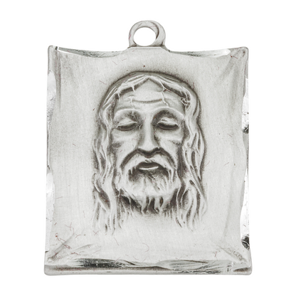 Shroud of Turin Sterling Silver Medal — 24"" Chain, Made in USA, Gift Box Included