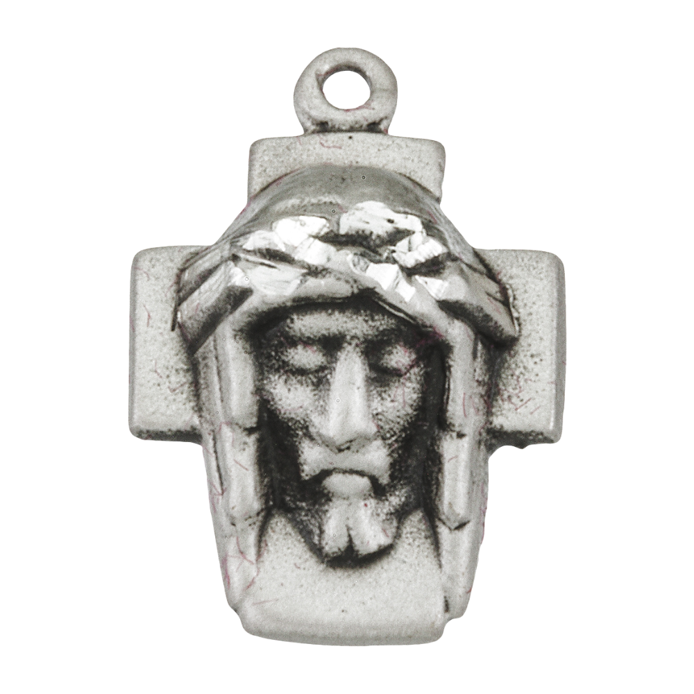 Head of Christ Sterling Silver Medal Pendant — 18" Chain, Gift Box Included