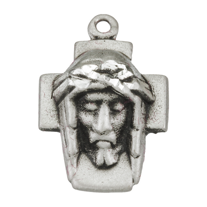Head of Christ Sterling Silver Medal Pendant — 18" Chain, Gift Box Included