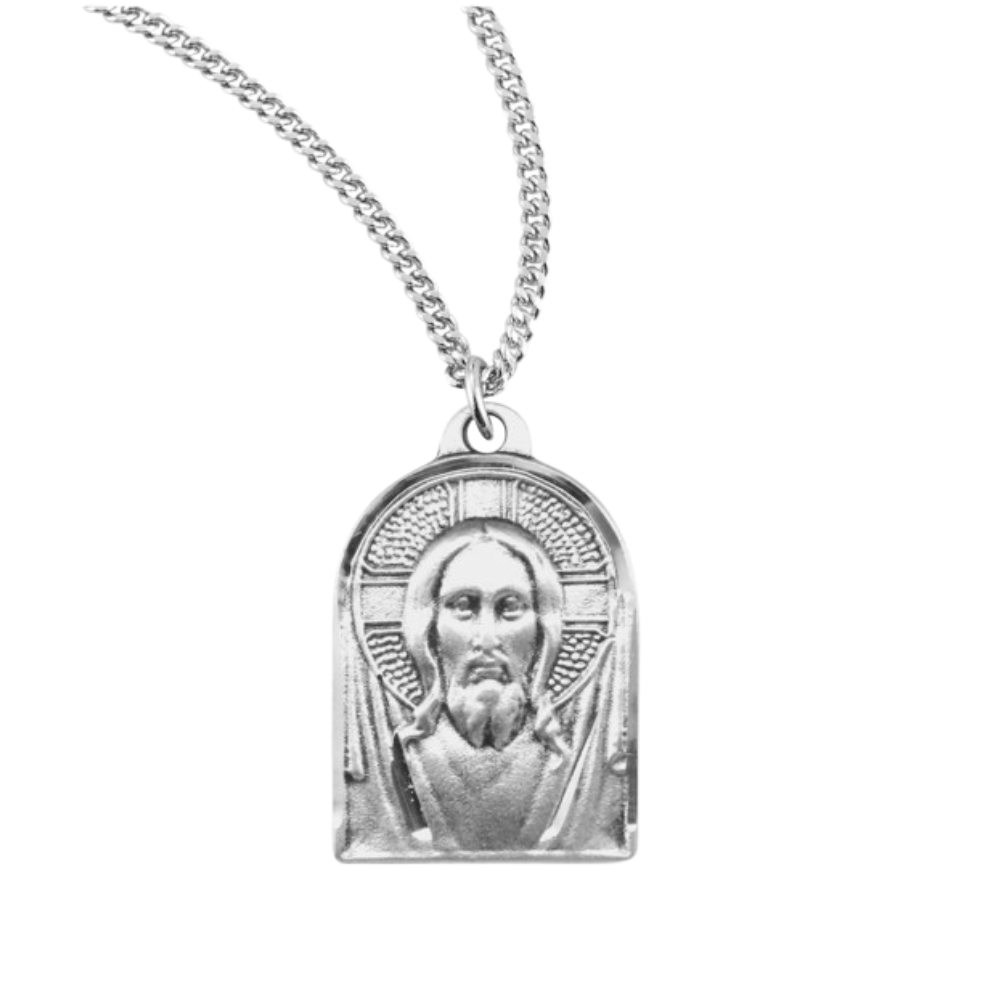 Sterling Silver Renaissance Jesus Medal , Catholic Gift, Made in USA