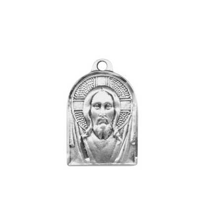 Renaissance Jesus Medal Sterling Silver Pendant — 18" Chain, Gift Box Included