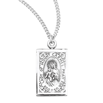 Our Lady of Mount Carmel Sterling Silver Scapular Medal, Catholic Gift, Made in USA